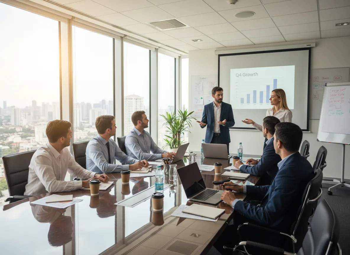 Oben links, hinter dem Banner Text